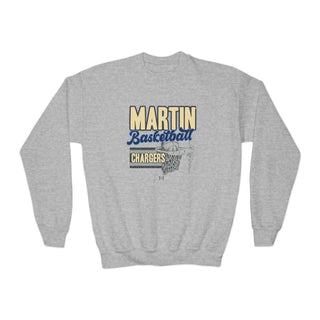 Martin Chargers Basketball Grey Youth Sweatshirt - Tucked & Threaded