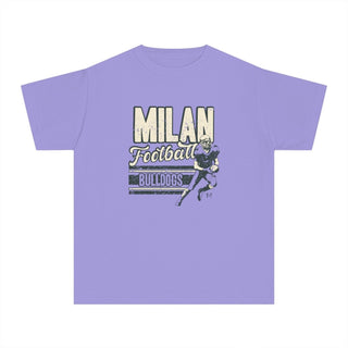 Milan Bulldogs Purple Youth Comfort Colors Tee - Tucked & Threaded