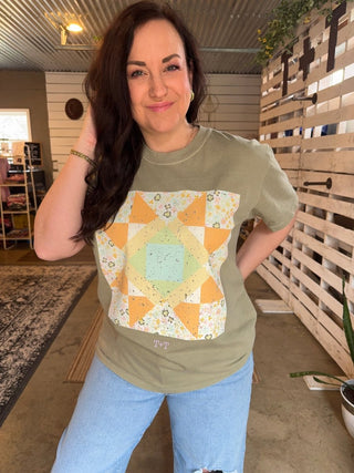Mint Green Quilted Unisex Tee - Tucked & Threaded