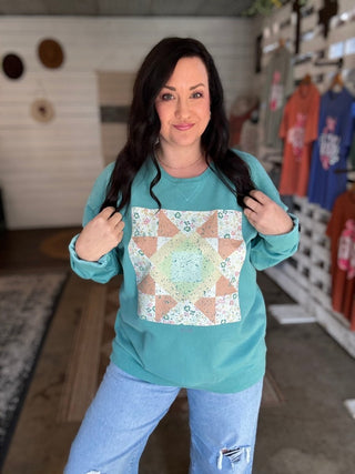 Mint Quilted Unisex Sweatshirt - Tucked & Threaded