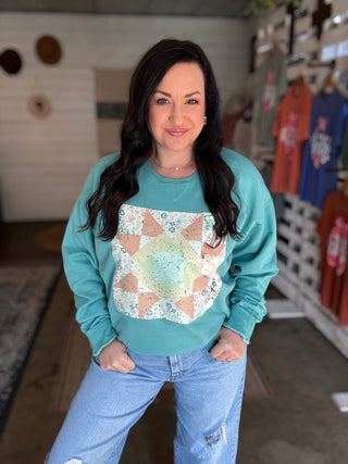 Mint Quilted Unisex Sweatshirt - Tucked & Threaded