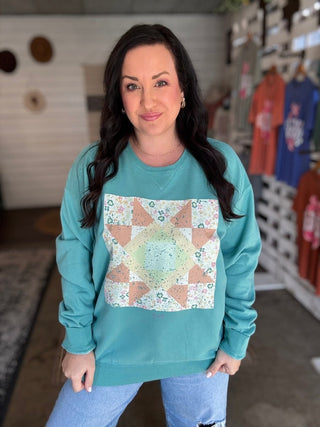 Mint Quilted Unisex Sweatshirt - Tucked & Threaded