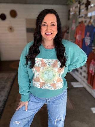 Mint Quilted Unisex Sweatshirt - Tucked & Threaded