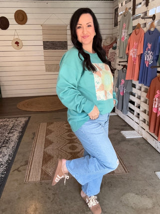 Mint Quilted Unisex Sweatshirt - Tucked & Threaded