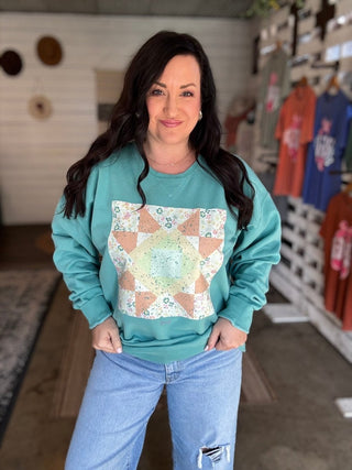 Mint Quilted Unisex Sweatshirt - Tucked & Threaded