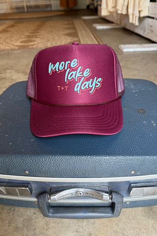 More Lake Days Maroon Trucker Hat - Tucked & Threaded