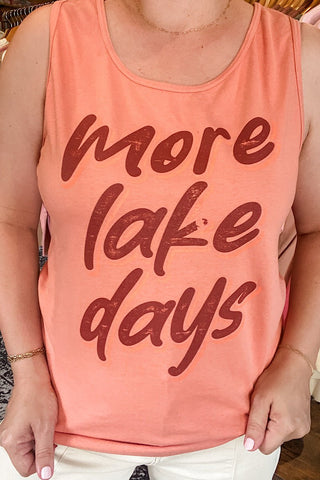 More Lake Days Sunset Unisex Tank - Tucked & Threaded
