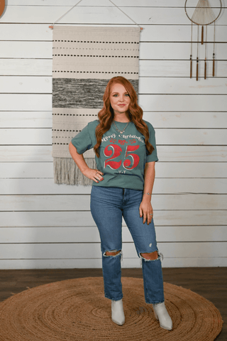 No. 25 Christmas Cypress Green Tee - Tucked & Threaded