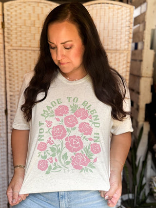 Not Made to Blend In Oatmeal Tee - Tucked & Threaded