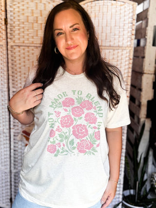 Not Made to Blend In Oatmeal Tee - Tucked & Threaded