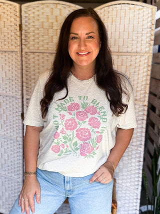 Not Made to Blend In Oatmeal Tee - Tucked & Threaded