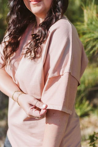 Nude Pink Soft Tuck Top - Tucked & Threaded