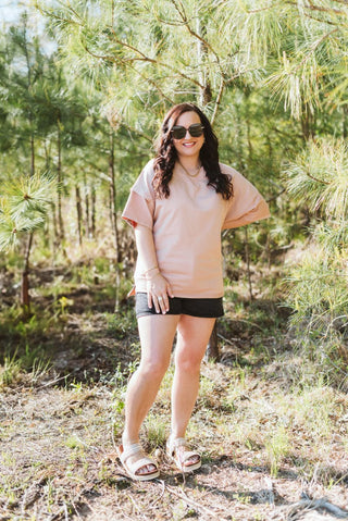 Nude Pink Soft Tuck Top - Tucked & Threaded