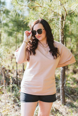Nude Pink Soft Tuck Top - Tucked & Threaded