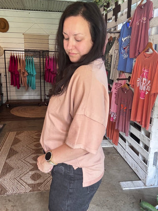 Nude Pink Soft Tuck Top - Tucked & Threaded