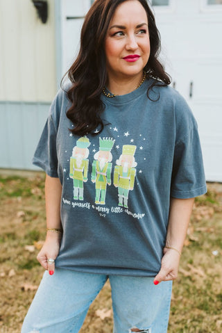 Nutcracker Christmas Midweight Faded Tee - Tucked & Threaded