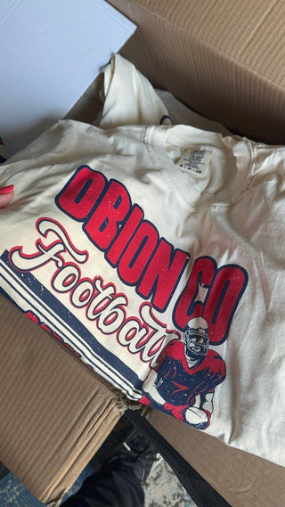 Obion County Rebels Football Ivory Tee - Tucked & Threaded