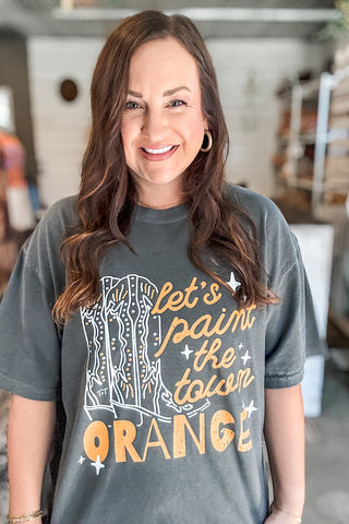 Paint the Town Orange Charcoal Adult Tee - Tucked & Threaded