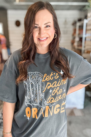 Paint the Town Orange Charcoal Adult Tee - Tucked & Threaded