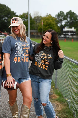Paint the Town Orange Long-Sleeve Charcoal Tee - Tucked & Threaded