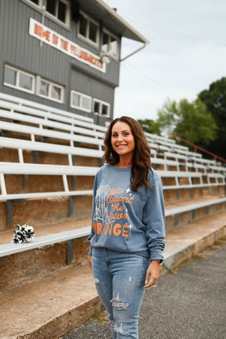 Paint the Town Orange Long-Sleeve Denim Tee - Tucked & Threaded