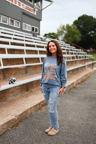 Paint the Town Orange Long-Sleeve Denim Tee - Tucked & Threaded