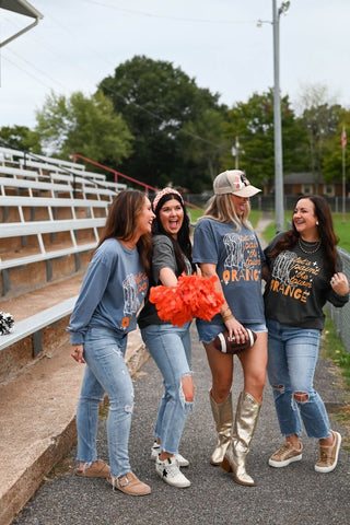 Paint the Town Orange Long-Sleeve Denim Tee - Tucked & Threaded