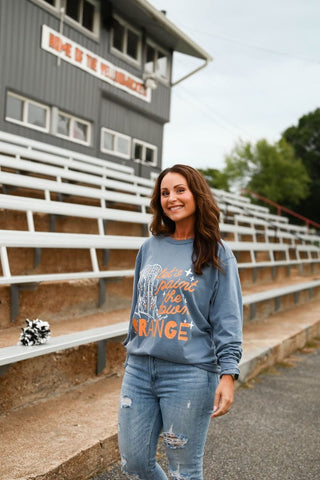 Paint the Town Orange Long-Sleeve Denim Tee - Tucked & Threaded