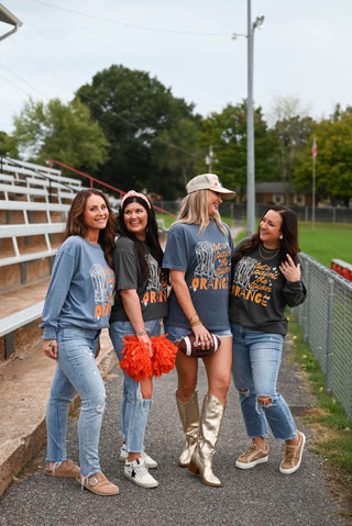 Paint the Town Orange Long-Sleeve Denim Tee - Tucked & Threaded