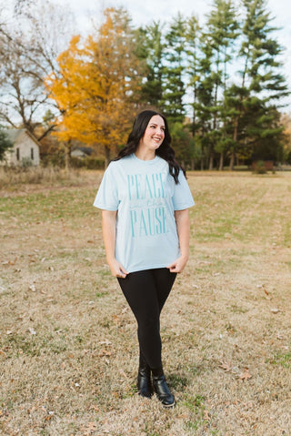 Peace in the Pause Teal Unisex Tee - Tucked & Threaded