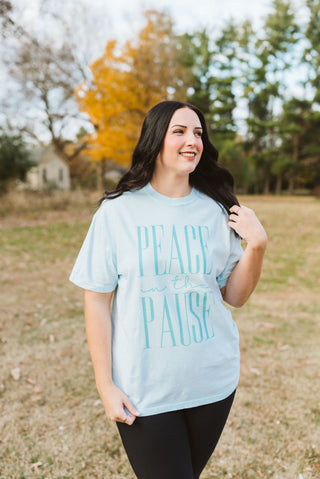 Peace in the Pause Teal Unisex Tee - Tucked & Threaded