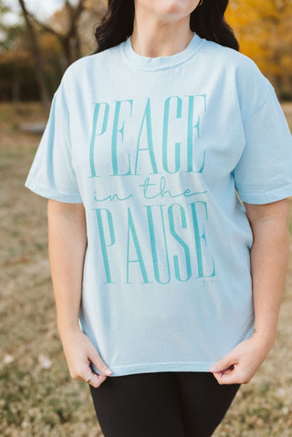 Peace in the Pause Teal Unisex Tee - Tucked & Threaded
