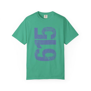 Periwinkle 615 Area Code Faded Unisex Tee - Tucked & Threaded