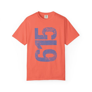 Periwinkle 615 Area Code Faded Unisex Tee - Tucked & Threaded