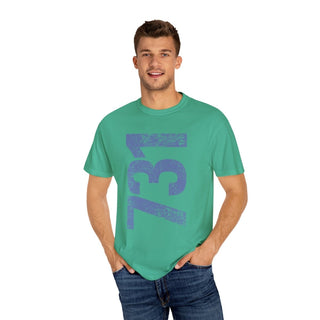 Periwinkle 731 Area Code Faded Unisex Tee - Tucked & Threaded