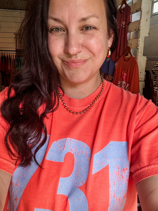 Periwinkle 731 Area Code Faded Unisex Tee (Horizontal) - Tucked & Threaded