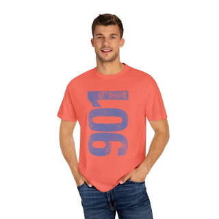 Periwinkle 901 Area Code Faded Unisex Tee - Tucked & Threaded