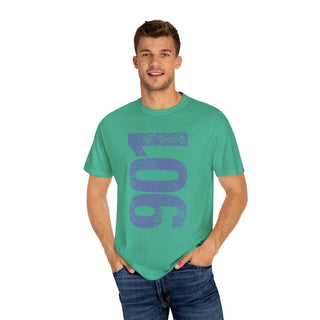 Periwinkle 901 Area Code Faded Unisex Tee - Tucked & Threaded