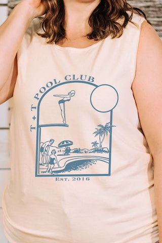 Pool Club Ivory Comfort Colors Tank - Tucked & Threaded
