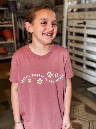 Purpose in the Journey Mauve Child Tee - Tucked & Threaded