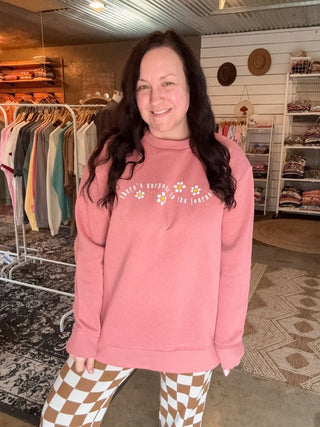 Purpose in the Journey Mauve Fleece-Lined Sweatshirt - Tucked & Threaded