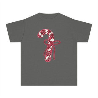 Quilted Candy Cane Youth Tee - Tucked & Threaded