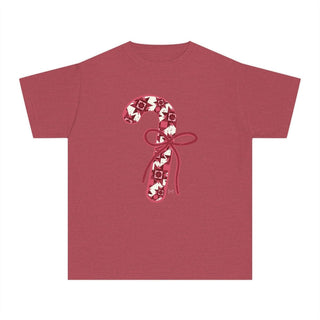 Quilted Candy Cane Youth Tee - Tucked & Threaded