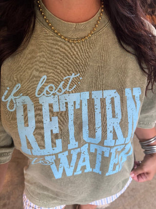 Return to Water Sage Green Mineral Wash Tee - Tucked & Threaded