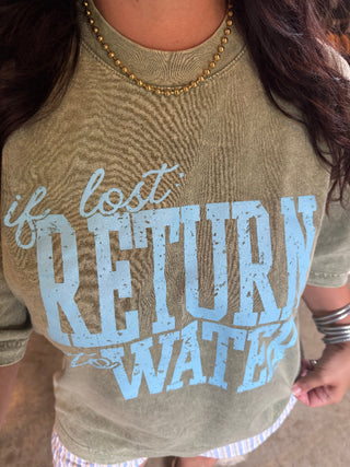 Return to Water Olive Mineral Wash Tee - Tucked & Threaded