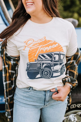 Road Tripper Natural Tee-Small Only - Tucked & Threaded