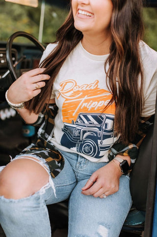 Road Tripper Natural Tee-Small Only - Tucked & Threaded