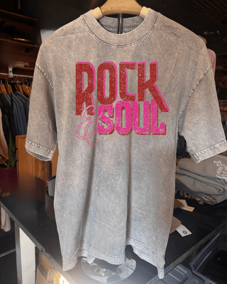 Rock & Soul Grey Mineral Wash Tee - Tucked & Threaded