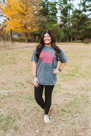 Rock & Soul Grey Mineral Wash Tee - Tucked & Threaded