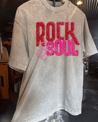 Rock & Soul Grey Mineral Wash Tee - Tucked & Threaded